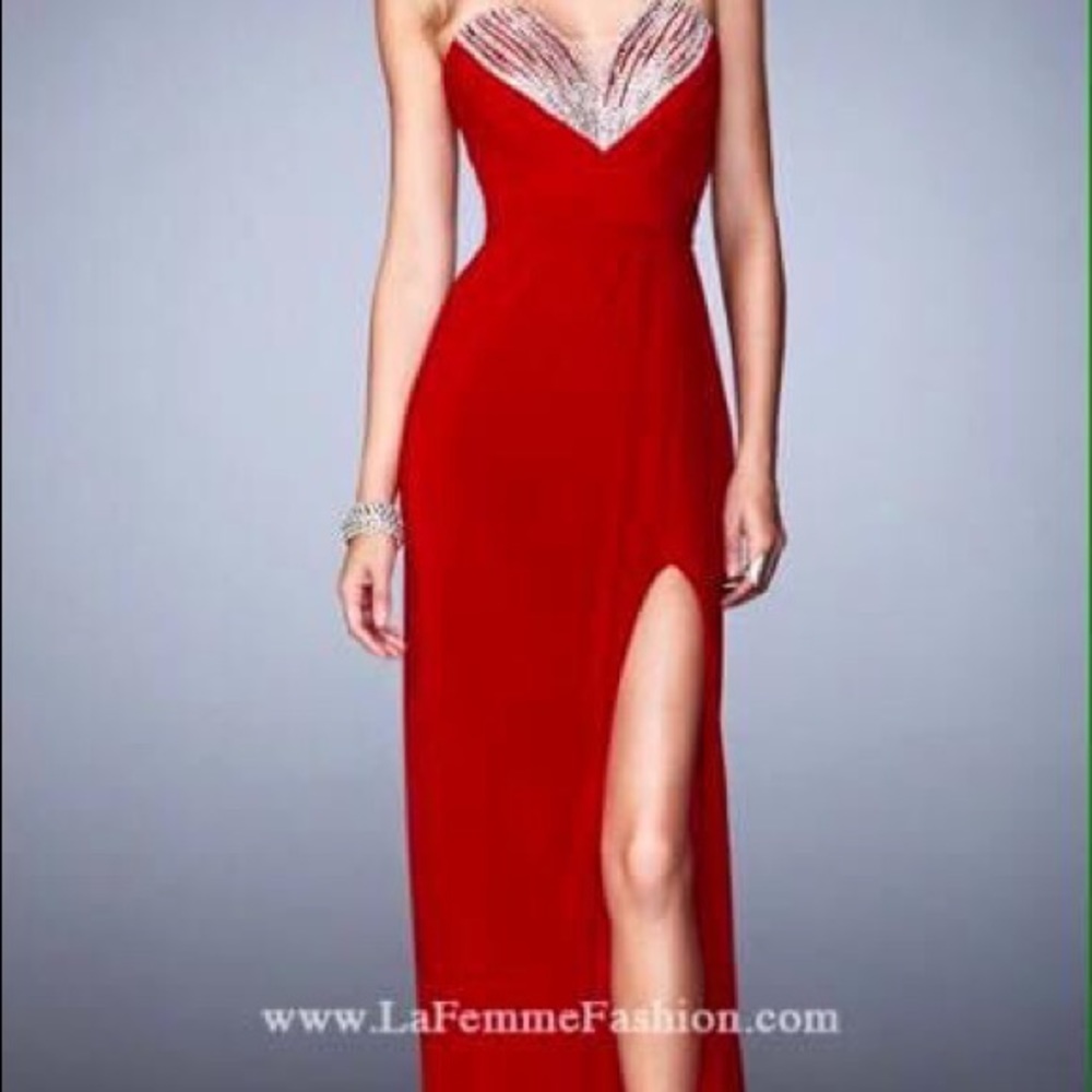 La Femme Red Prom Dress